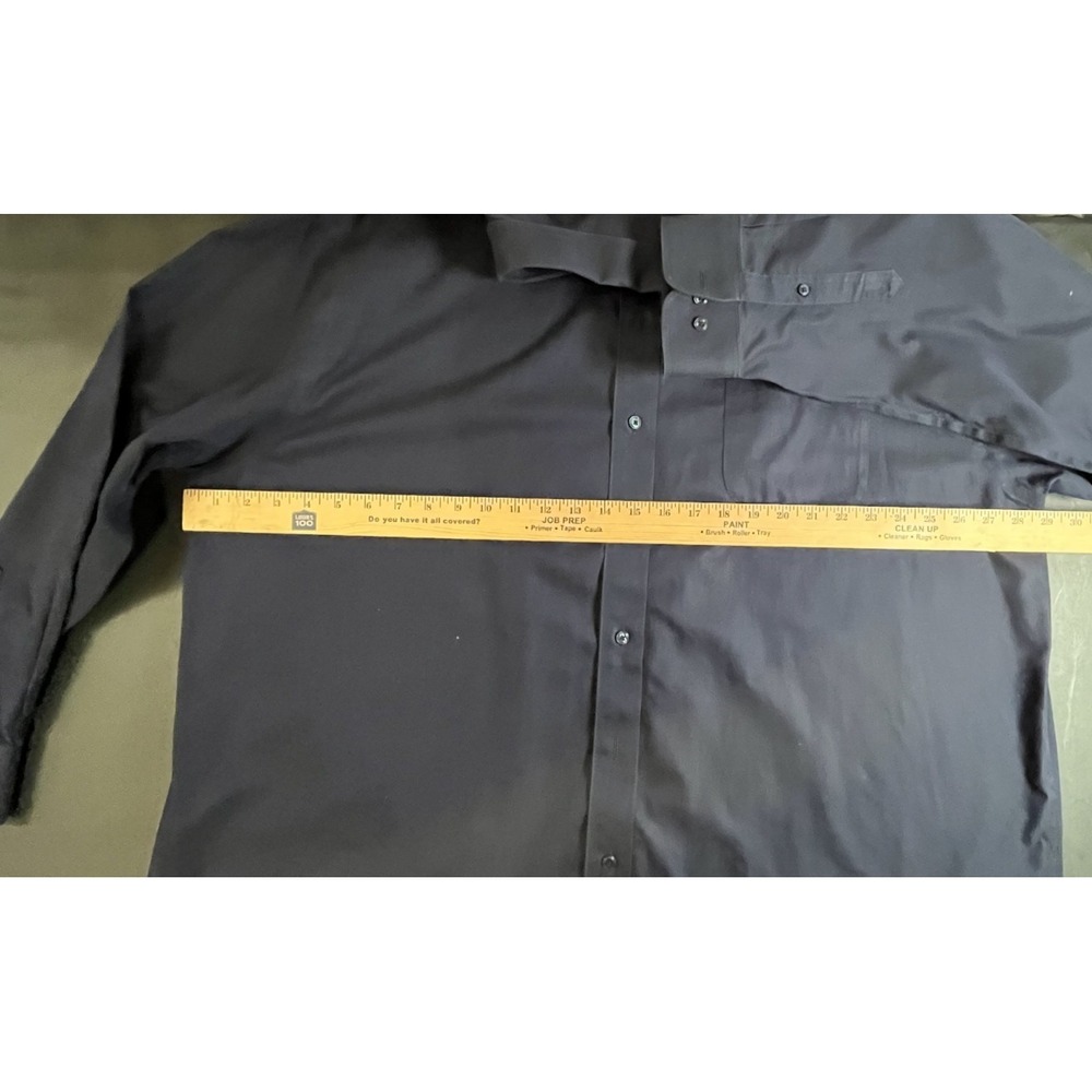 Roundtree Yorke Advance Gold Label Dress Shirt No Iron 3XB Navy Button Down - Picture 7 of 14